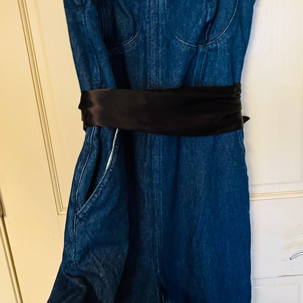 Reformation Wide Leg Denim Jump Suit